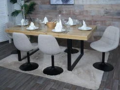 Silla de comedor MCW-A60 (juego de 6), gris topo