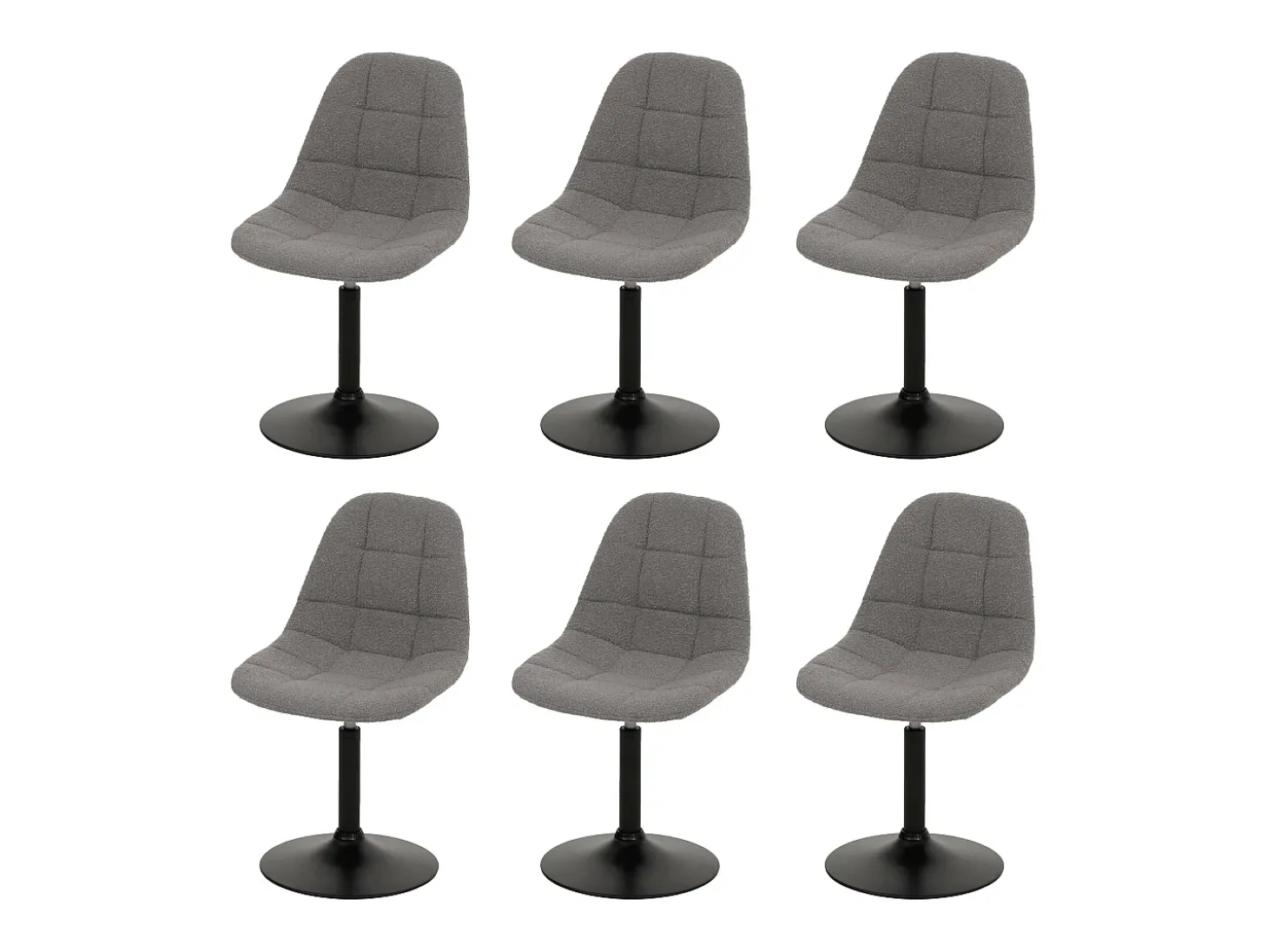 Silla de comedor MCW-A60 (juego de 6), gris