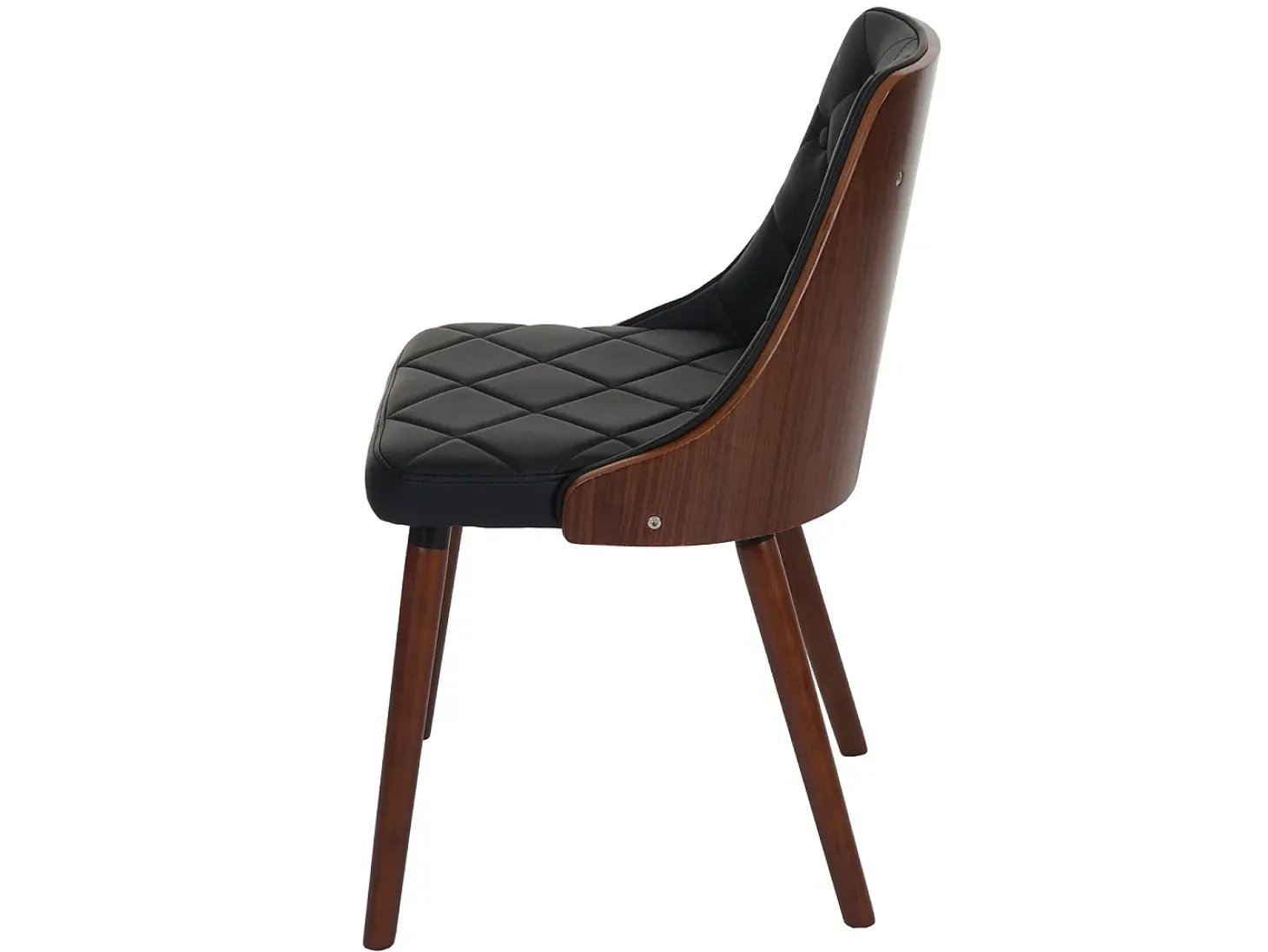 Silla de comedor MCW-A75 (juego de 6), imitación cuero negro