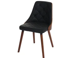 Silla de comedor MCW-A75 (juego de 6), imitación cuero negro