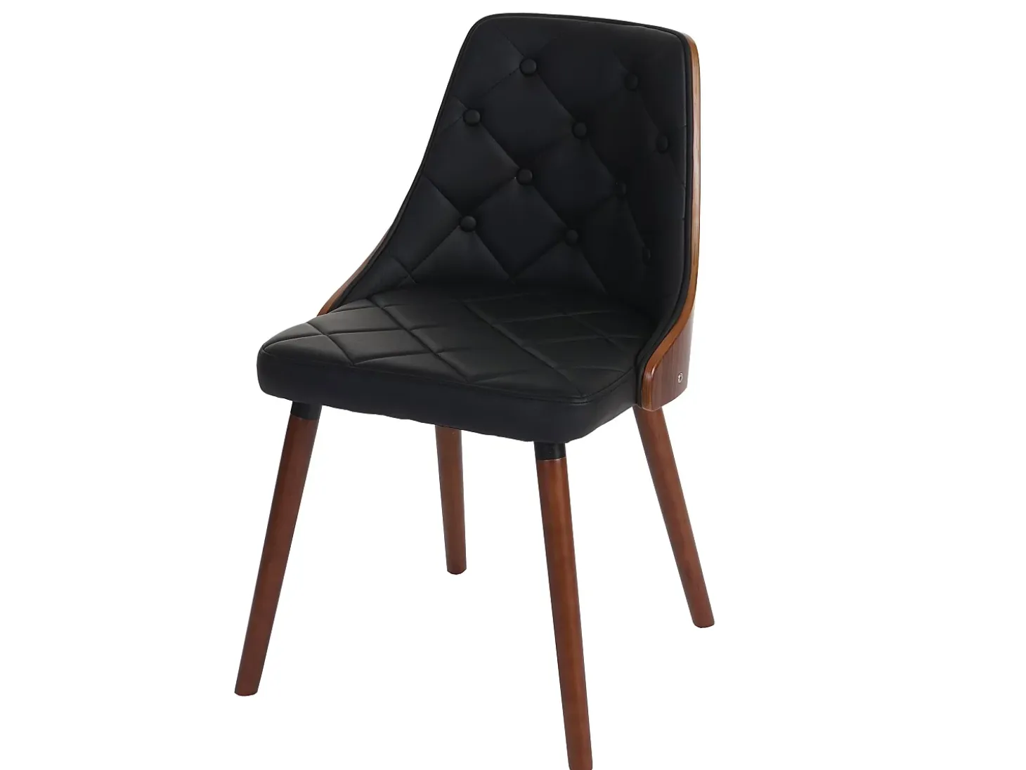 Silla de comedor MCW-A75 (juego de 6), imitación cuero negro