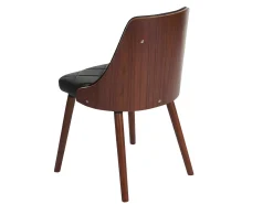 Silla de comedor MCW-A75 (juego de 6), imitación cuero negro