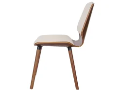 Silla de comedor MCW-B16 (juego de 2), piel sintética color crema
