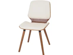 Silla de comedor MCW-B16 (juego de 2), piel sintética color crema