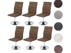 Silla de comedor MCW-C41 (juego de 6), vintage marrón