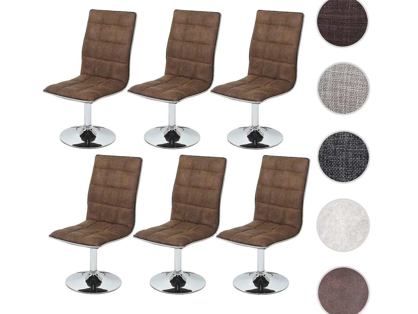 Silla de comedor MCW-C41 (juego de 6), vintage marrón