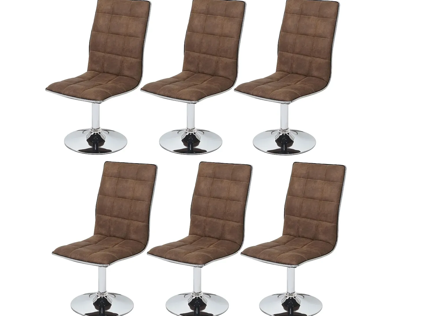 Silla de comedor MCW-C41 (juego de 6), vintage marrón