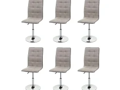 Silla de comedor MCW-C41 (juego de 6), crema-gris
