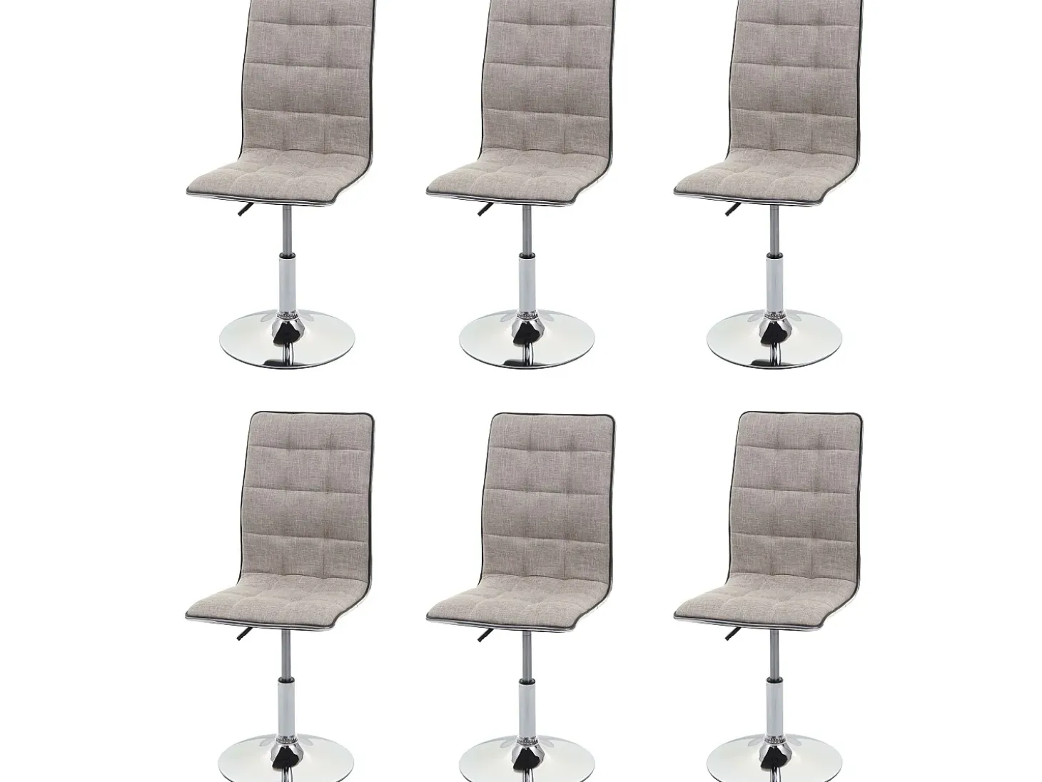 Silla de comedor MCW-C41 (juego de 6), crema-gris