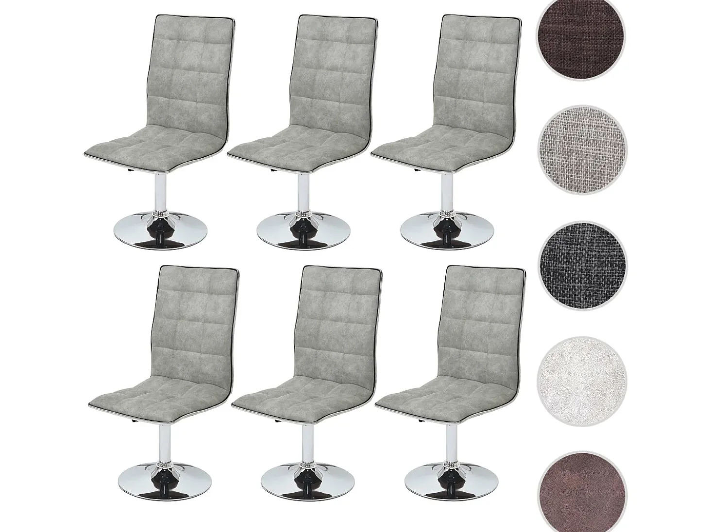 Silla de comedor MCW-C41 (juego de 6), vintage gris hormigón