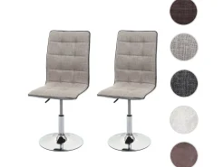 Silla de comedor MCW-C41 (juego de 2), crema-gris