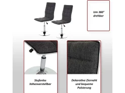 Silla de comedor MCW-C41 (juego de 2), crema-gris