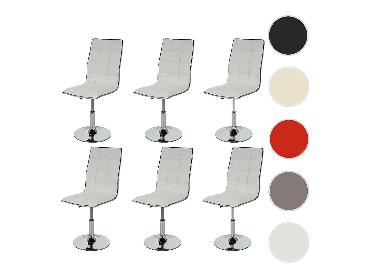 Silla de comedor MCW-C41 (juego de 6), blanco