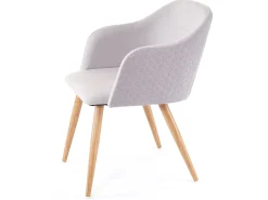 Silla de comedor MCW-D71, gris-gris claro
