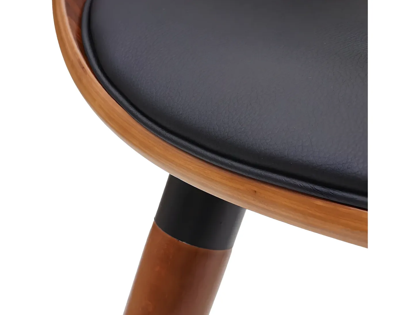 Silla de comedor MCW-D23, polipiel negra
