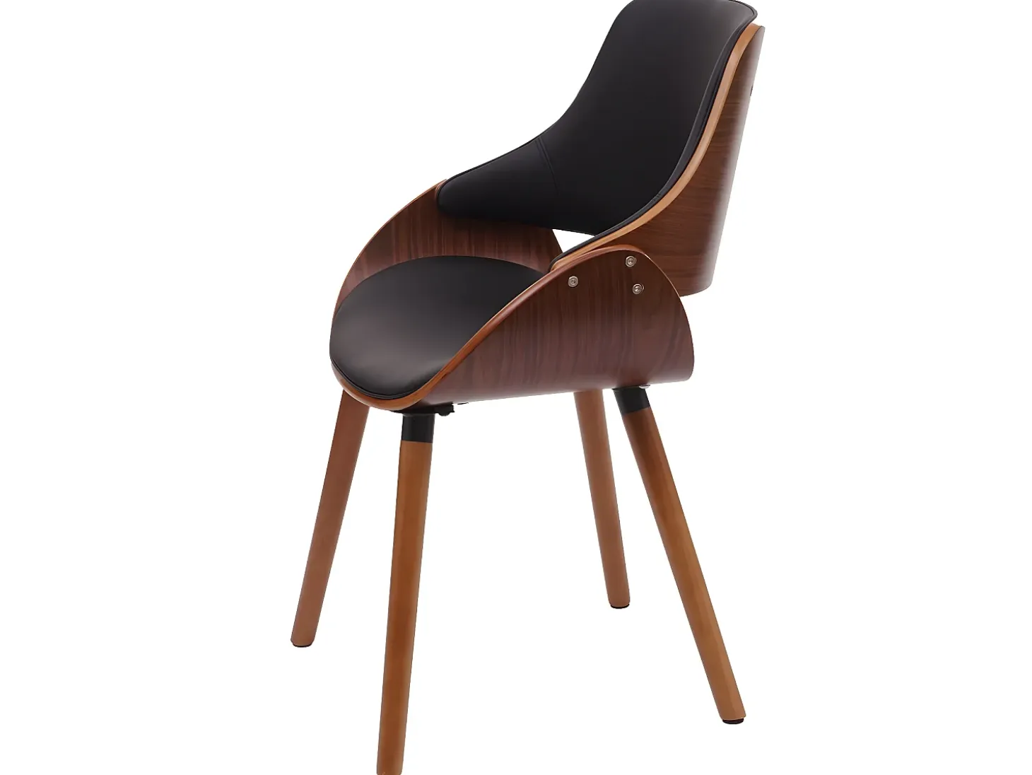 Silla de comedor MCW-D23, polipiel negra