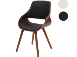 Silla de comedor MCW-D23, polipiel negra