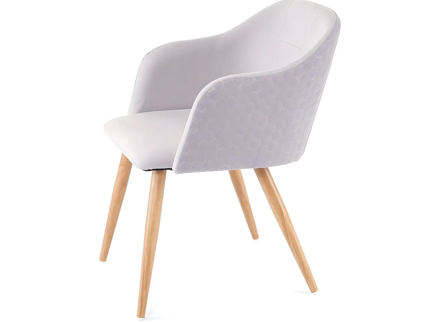 Silla de comedor MCW-D71 (juego de 6), gris claro