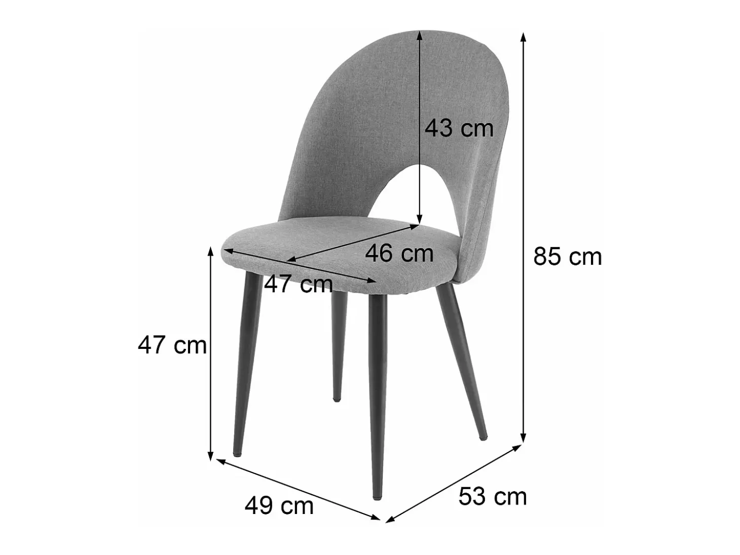 Silla de comedor MCW-D73 (set de 2), gris oscuro