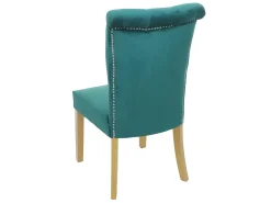 Silla de comedor MCW-D22 (set de 2), verde oscuro, patas doradas