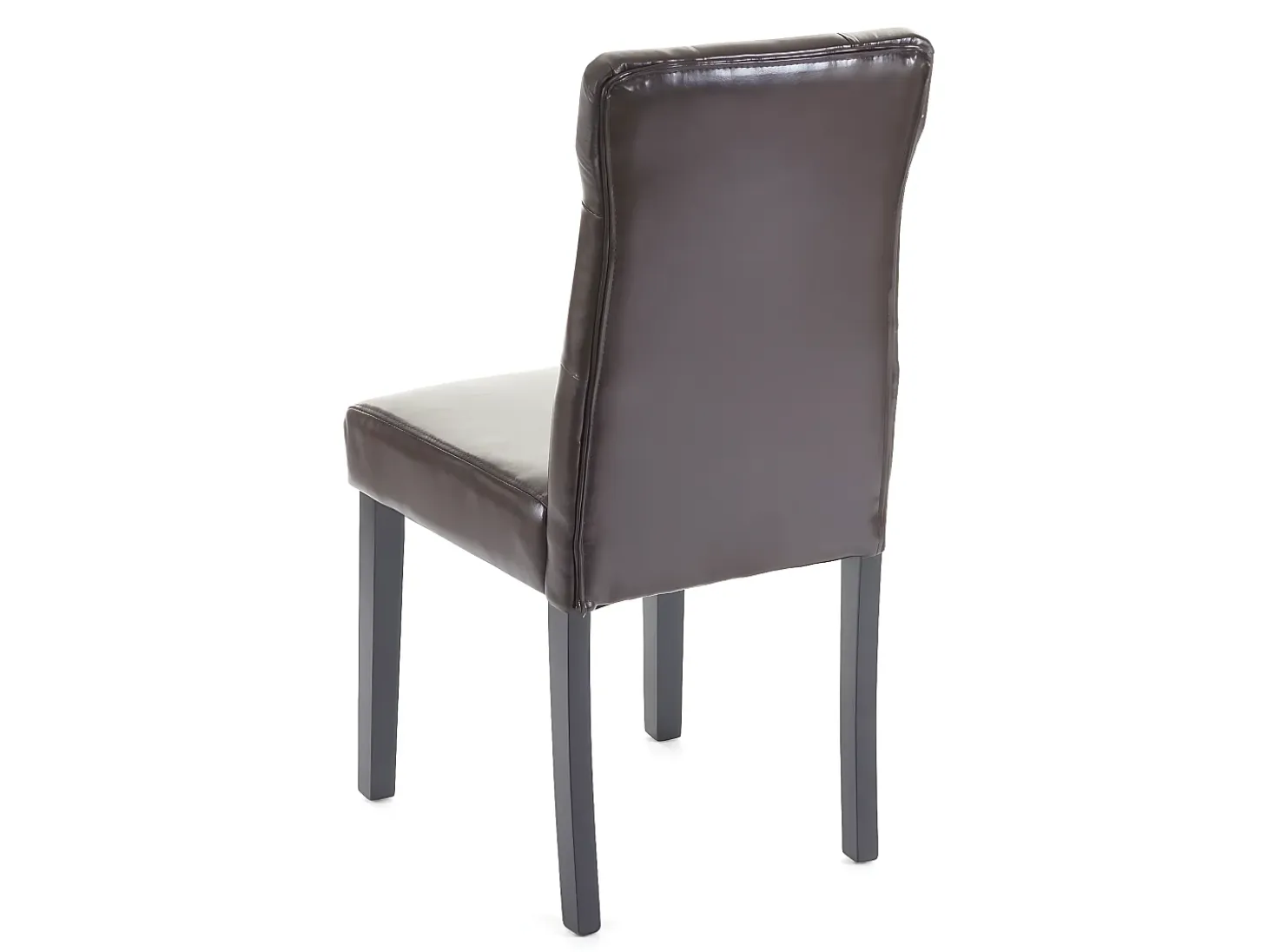 Silla de comedor MCW-E58 (juego de 6), polipiel marrón, patas oscuras