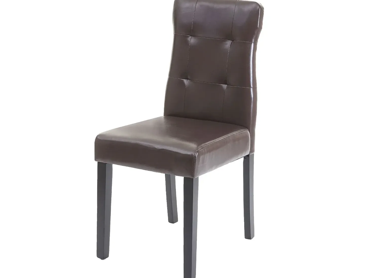 Silla de comedor MCW-E58 (juego de 6), polipiel marrón, patas oscuras