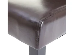 Silla de comedor MCW-E58 (juego de 6), polipiel marrón, patas oscuras