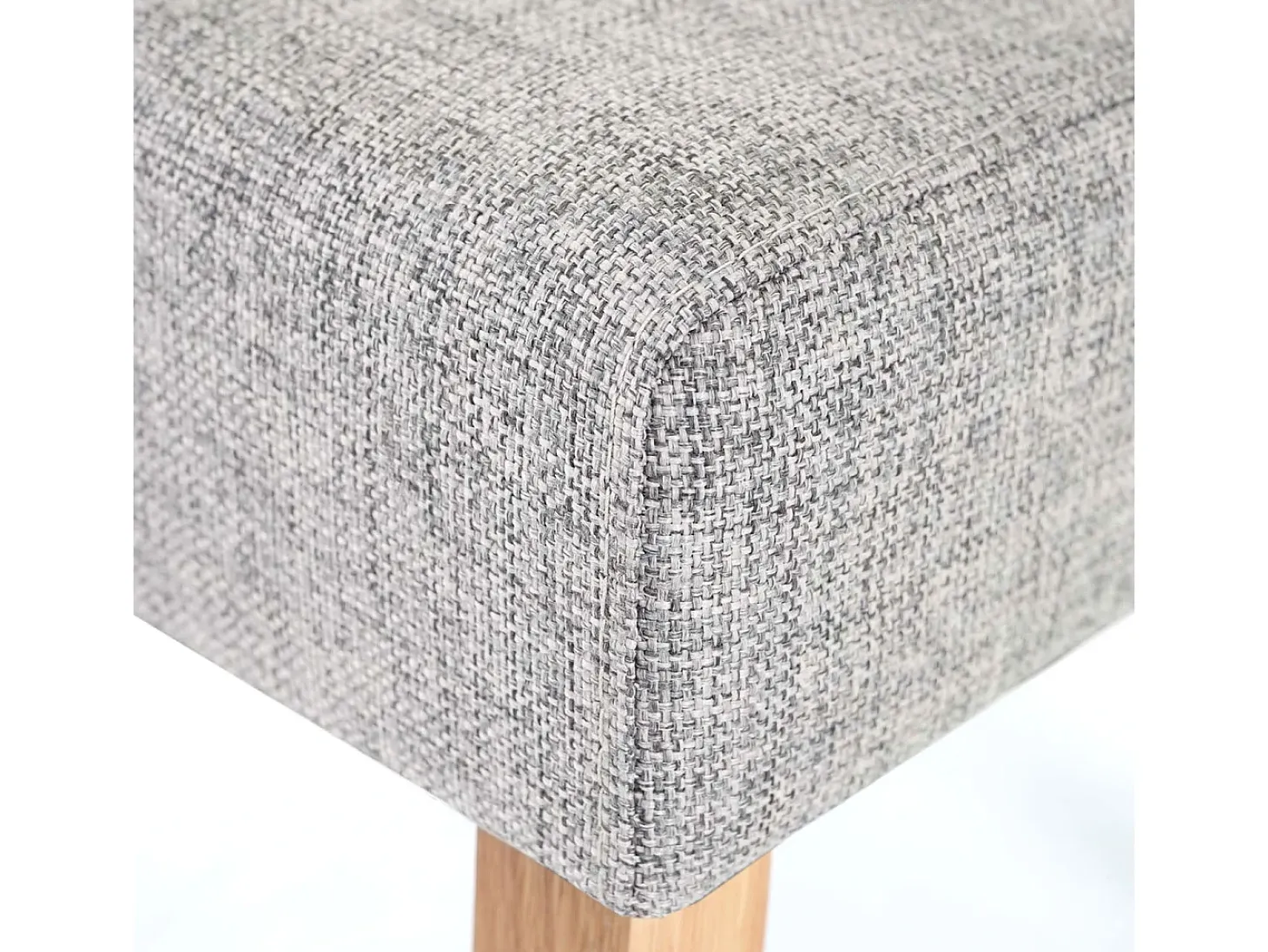 Silla de comedor MCW-E58 (set de 2), tela/textil gris, patas claras