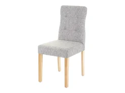Silla de comedor MCW-E58 (set de 2), tela/textil gris, patas claras