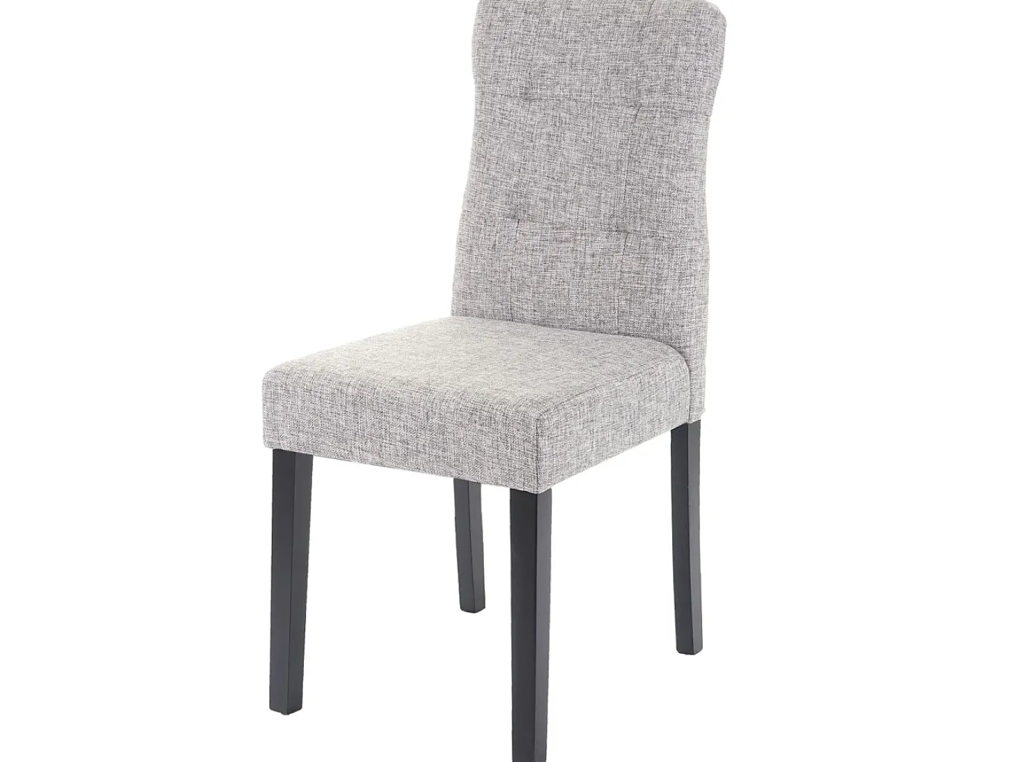 Silla de comedor MCW-E58 (set de 4), tela/textil gris, patas oscuras