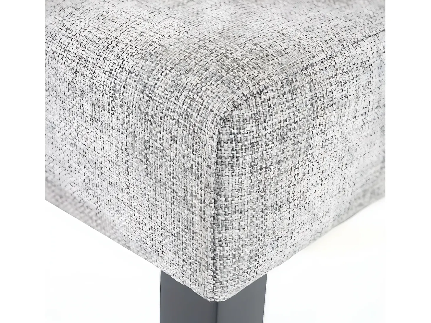 Silla de comedor MCW-E58 (set de 4), tela/textil gris, patas oscuras