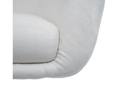Silla de comedor MCW-F19, tela/textil crema-blanco