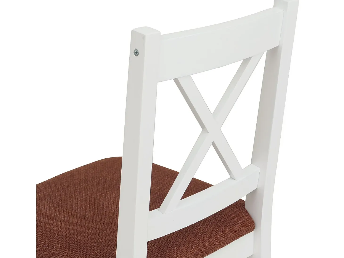 Silla de comedor MCW-F77 (juego de 2), blanco, tapizado terracota