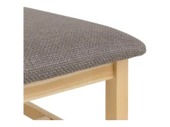 Silla de comedor MCW-F77 (juego de 4), natural, tapizado gris