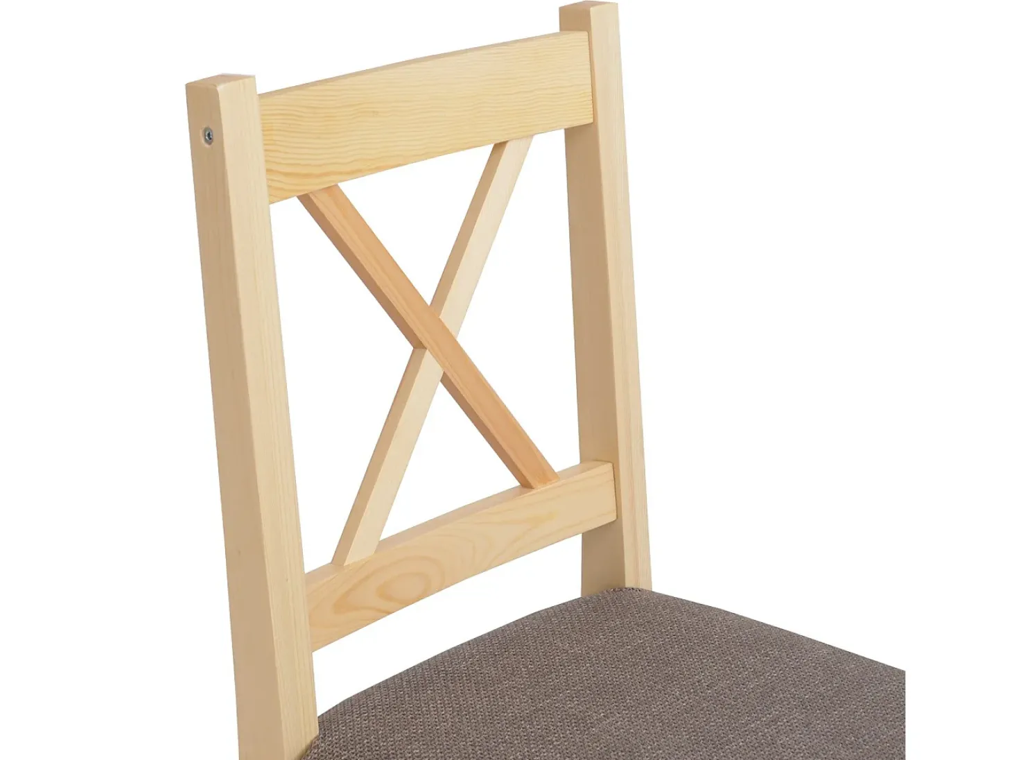 Silla de comedor MCW-F77 (juego de 4), natural, tapizado gris
