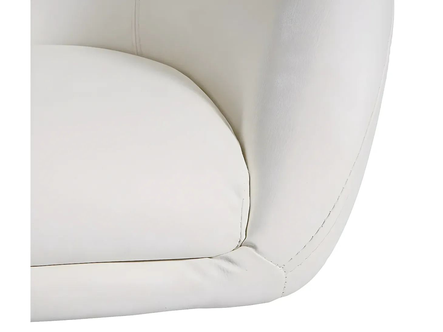 Silla de comedor MCW-F19 (juego de 6), imitación de cuero blanco