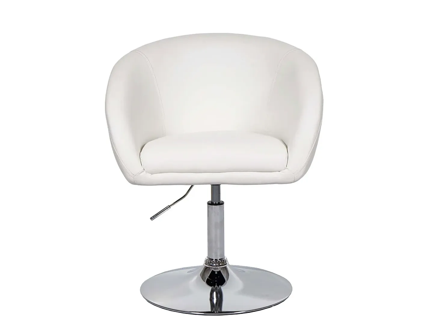 Silla de comedor MCW-F19 (juego de 6), imitación de cuero blanco