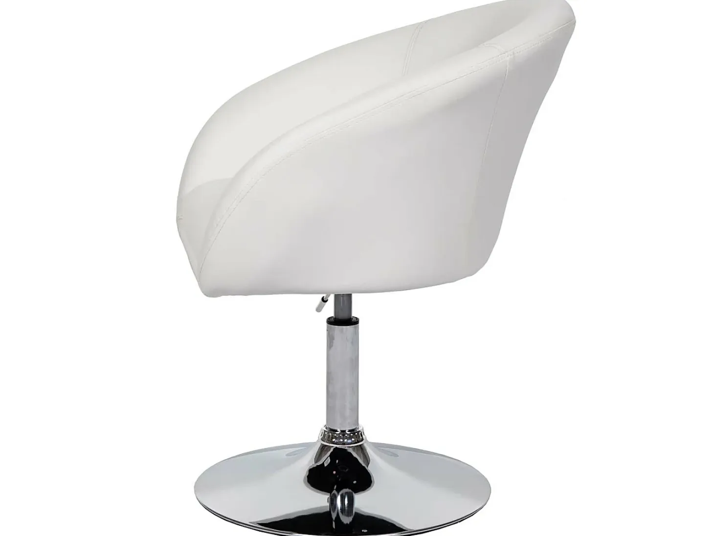 Silla de comedor MCW-F19 (juego de 6), imitación de cuero blanco
