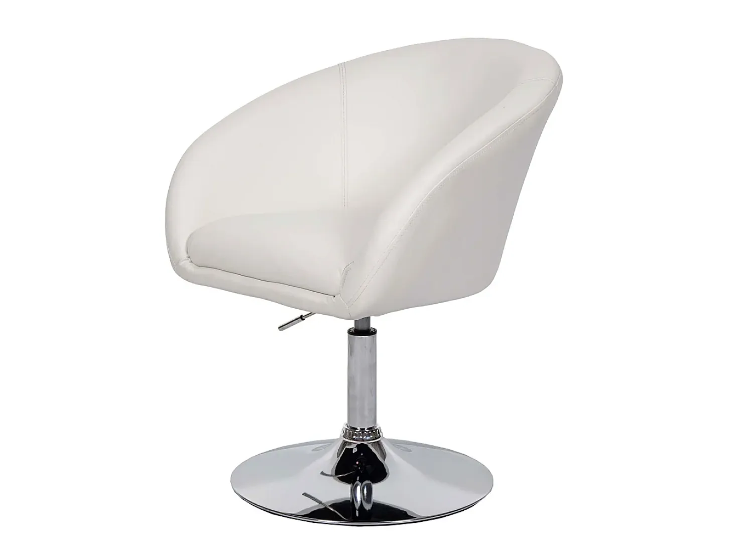 Silla de comedor MCW-F19 (juego de 6), imitación de cuero blanco