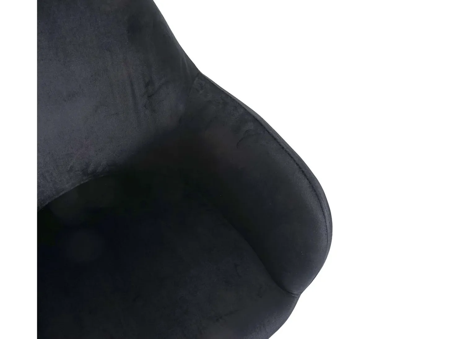 Silla de comedor MCW-F18 (juego de 6), terciopelo negro, patas doradas