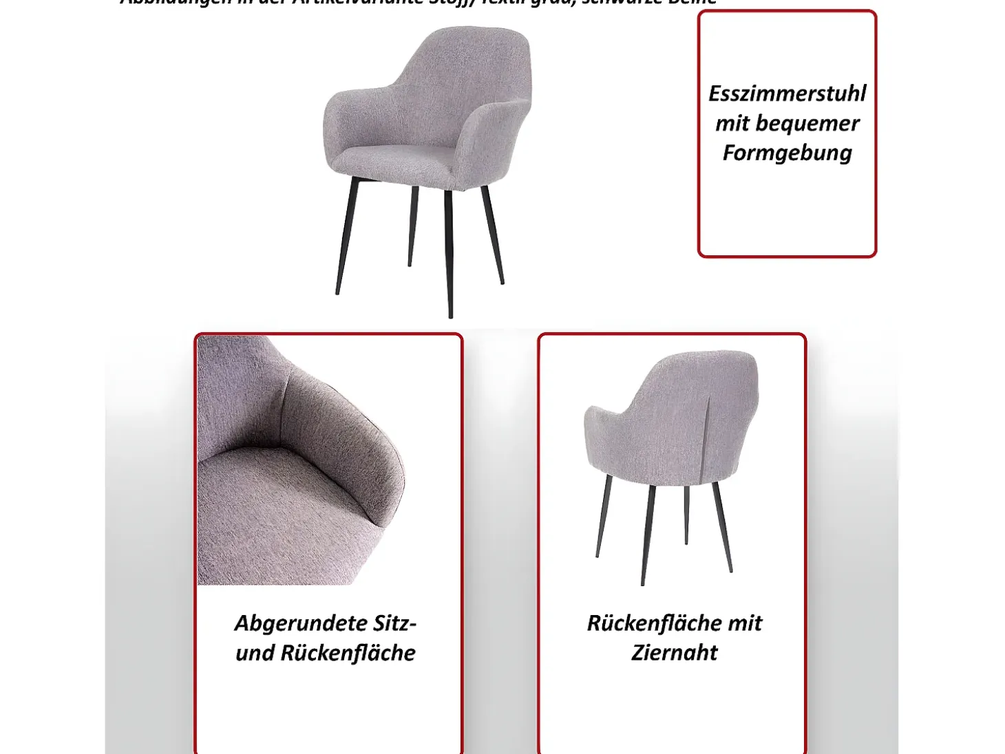 Silla de comedor MCW-F18 (juego de 6), terciopelo negro, patas doradas