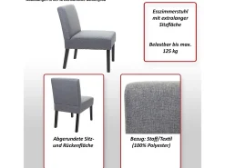 Silla de comedor MCW-F61 (set de 2), gris