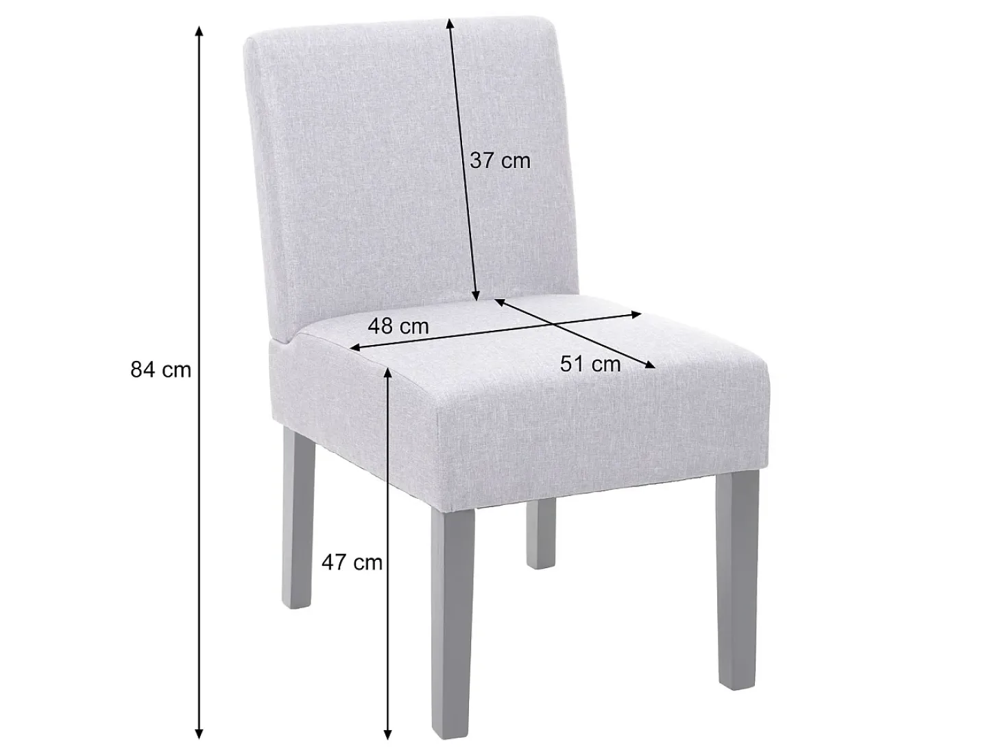 Silla de comedor MCW-F61 (set de 2), gris