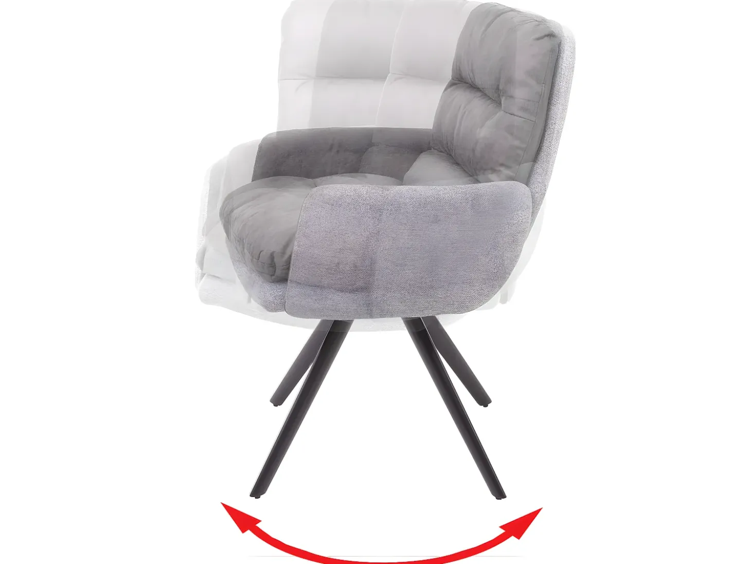Silla de comedor MCW-G66, gris claro-gris, con reposabrazos