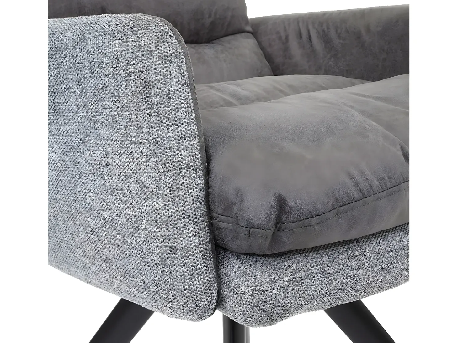 Silla de comedor MCW-G66, gris claro-gris, con reposabrazos