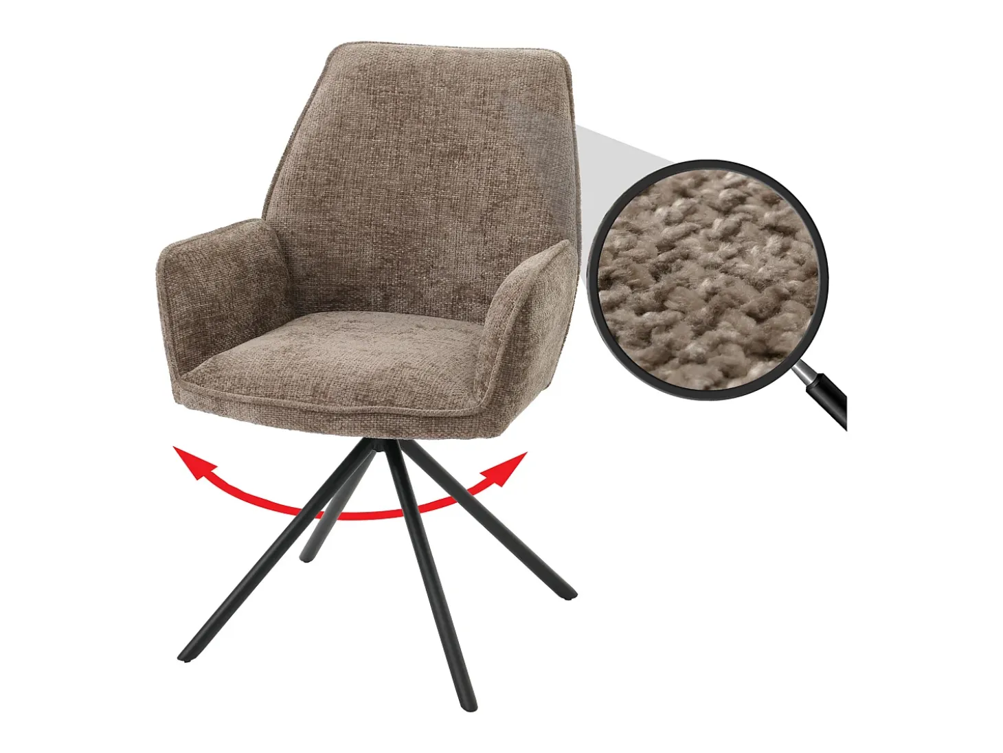 Silla de comedor MCW-G67, marrón