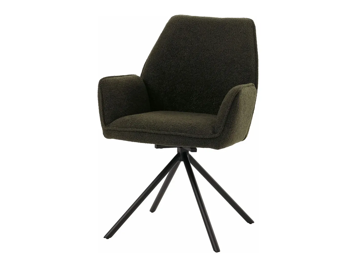 Silla de comedor MCW-G67 Bouclé (set de 6), verde oliva