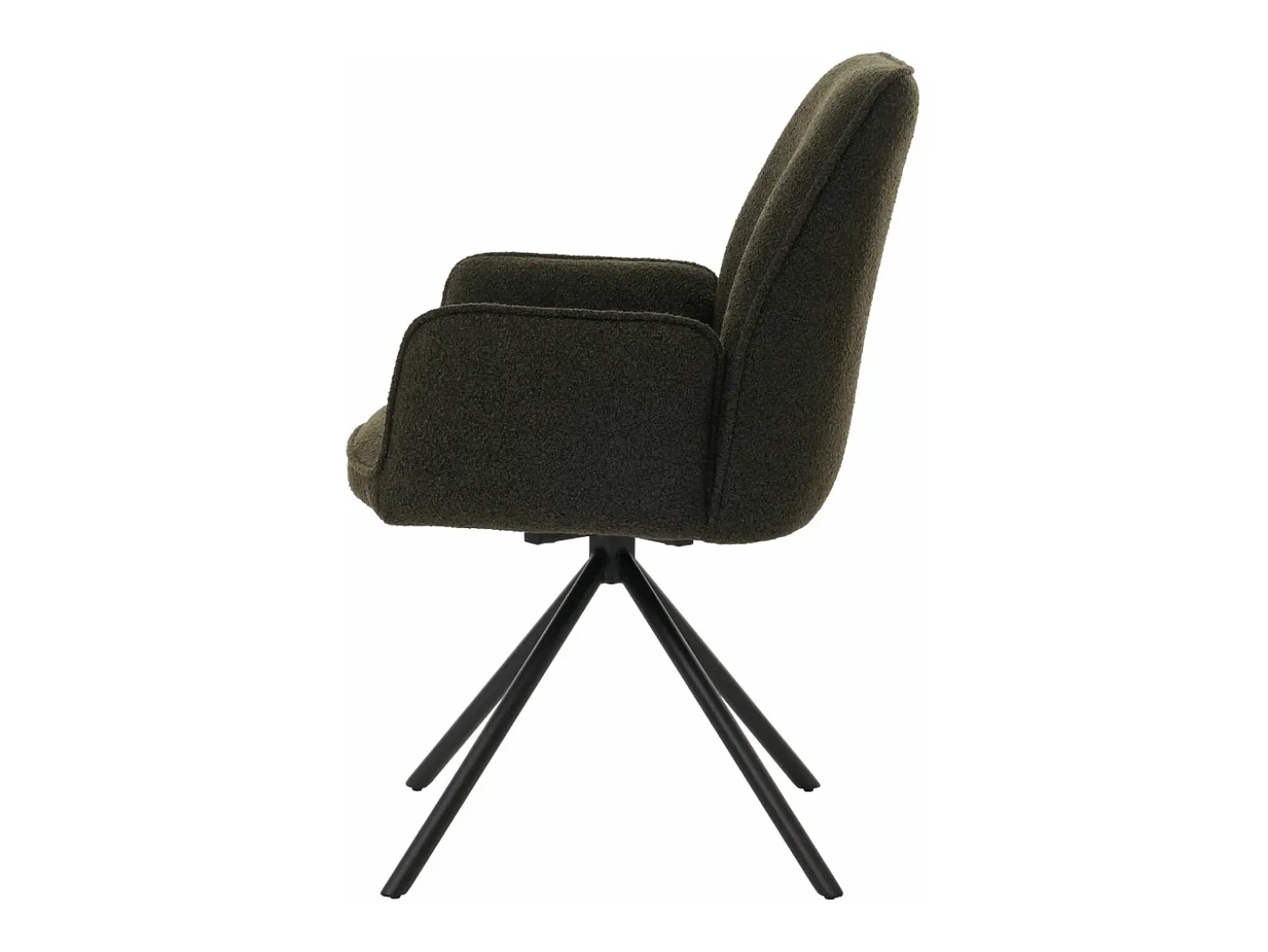 Silla de comedor MCW-G67 Bouclé (set de 6), verde oliva