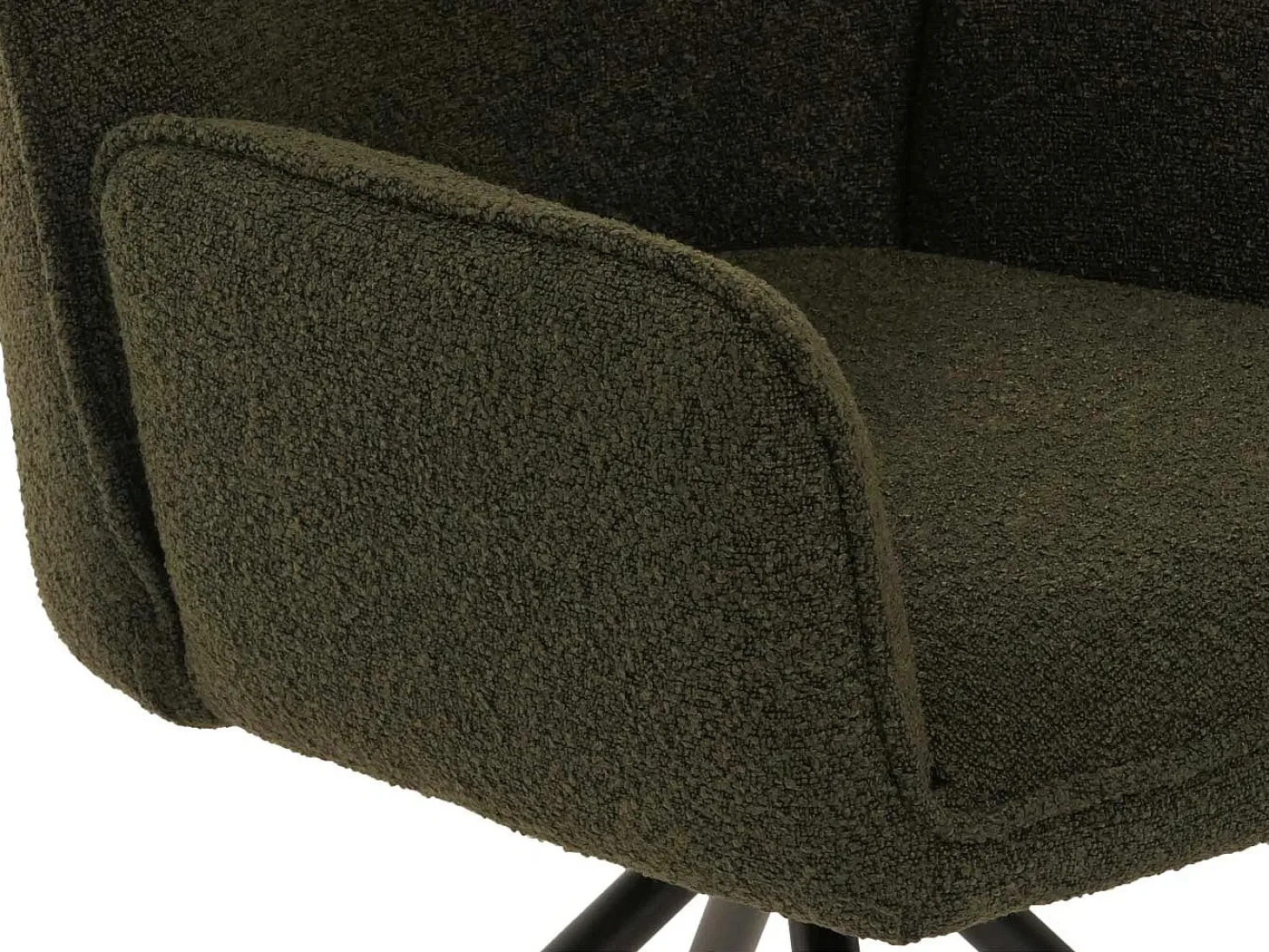 Silla de comedor MCW-G67 Bouclé (set de 6), verde oliva