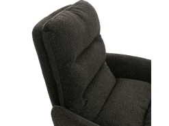 Silla de comedor MCW-G66 Bouclé, gris oscuro, con reposabrazos